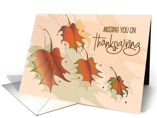 Hand Lettered Missing You on Thanksgiving with Colorful... (1170254)