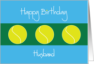 Birthday for Husband with Trio of Tennis Balls card