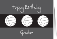 Birthday for Grandson with Trio of Volleyball Balls card