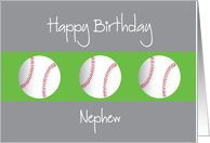 Happy Birthday for Nephew with Trio of Baseballs card