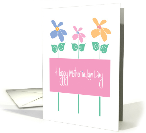 Hand Lettered Mother-in-Law Day with Tall Colorful Spring Flowers card