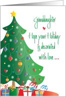 Christmas Decorated with Love for Granddaughter, Ornamented Tree card