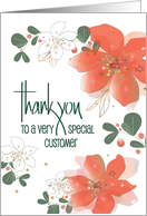 Hand Lettered Christmas for Customers Thank You with Poinsettias card