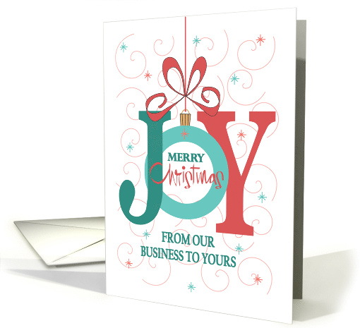 Hand Lettered Business Christmas, Joy from Our Business to Yours card