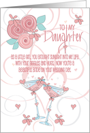 Wedding Congratulations to Daughter from Mother Flowers and Hearts card
