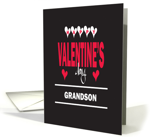 Valentine's Day for Grandson, Bright Wishes with Hearts card (1180056)