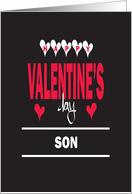 Valentines’ Day for Son, Bright Colored Wishes with Hearts card