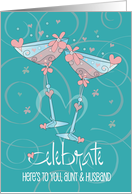 Celebrate Wedding Congratulations Aunt and Husband Champagne Glasses card