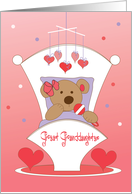 First Valentine’s Day for Great Granddaughter Bear with Hearts card