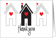 Thank You from Realtor to Client for Real Estate Listing Trio of House card
