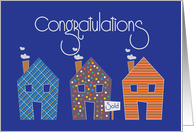 Congratulations on Selling Your Home, Trio of Patterned Homes card