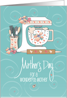 Mother’s Day from Son Floral and Heart Decorated Mixer and Rolling Pin card