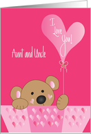 Valentine Aunt & Uncle, with I Love You Cranberry Balloon card