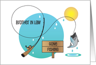 Birthday for Brother in Law Who Loves to Fish Fishing Rod and Fish card