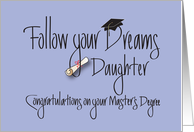 Master’s Degree for Daughter Congratulations, with Diploma card