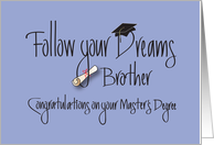 Graduation for Brother for Master’s Degree, Diploma card