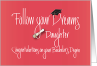 Graduation for Daughter for Bachelor’s Degree, Diploma card