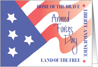 Hand Lettered Armed Forces Day, Flowing American Flag card