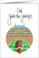 Hand Lettered Father’s Day for Dad with Football and Goalpost card