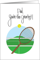 Father’s Day for Dad with Tennis Racquet and Tennis Ball card