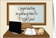 Congratulations on Acceptance to Design School, with Palette card