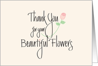 Thank You for your Beautiful Flowers, with Long Stem Rose card