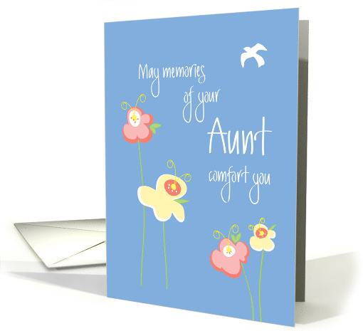 Sympathy for Loss of Aunt, Cheerful Flowers and Dove card (1240676)