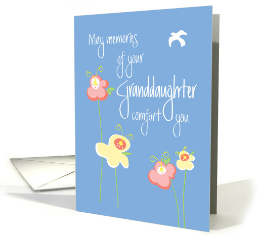 Sympathy for Loss of Granddaughter, Cheerful Flowers and Dove card