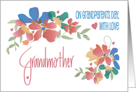 Grandparents Day Grandmother, Cheerful Flowers & Hand Lettering card