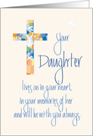 Sympathy in Loss of Daughter, Stained Glass Cross card