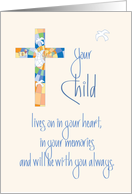 Sympathy in Loss of Child, Stained Glass Cross card