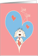 Love You to Owner from Pet Dog, with Hearts and Love card