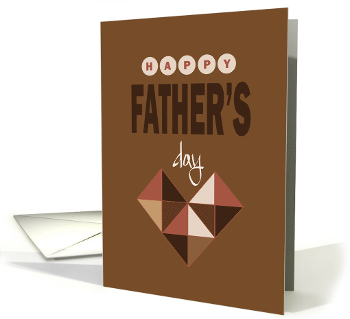 Hand Lettered Father's Day, Stacked Wording with Cubic Heart card
