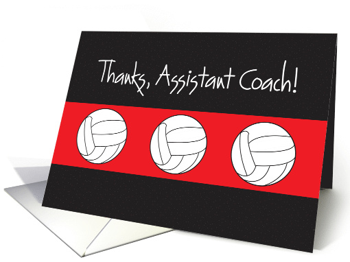 Thanks Assistant Volleyball Coach with Trio of Volleyballs card
