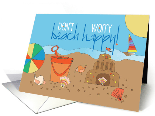 Hand Lettered Don't Worry Beach Happy for Kids Summer at... (1260862)