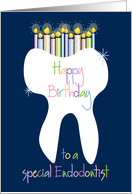 Birthday for Endodontist, with Gleaming Tooth and Candles card