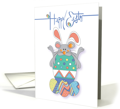 Hand Lettered Three Easter Bunnies Peek-a-Boo Happy Easter to You card