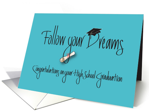 Graduation for High School Boy, Diploma and Mortar Board card