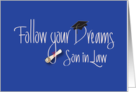 Hand Lettered Graduation Congratulations Son in Law, with Diploma card