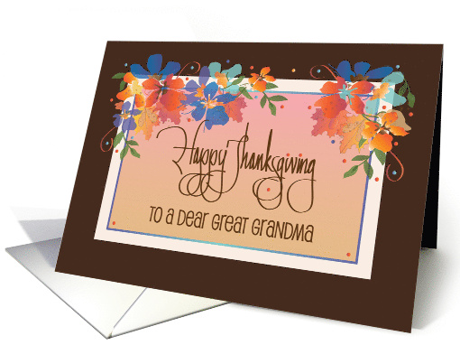 Hand Lettered Fall Floral Thanksgiving for Great Grandma... (1279090)