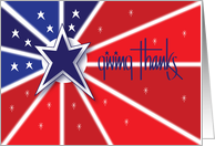 Hand Lettered Thank You for Military Service Patriotic Giving Thanks card