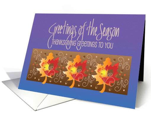 Hand Lettered Thanksgiving Greetings of the Season with... (1282468)