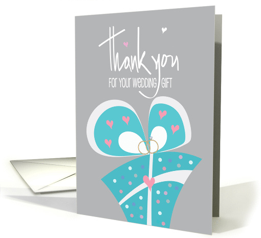 Thank you for Your Wedding Gift,Polka Dot Gift with Wedding Rings card