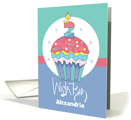 Wish Big Birthday Cupcake for Two Year Old 2 Candle and... (1286202)