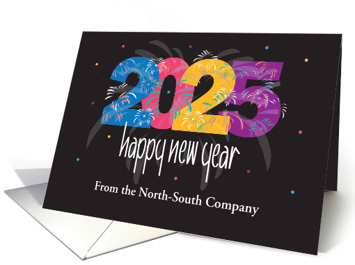 Business Happy New Year 2024 with Fireworks and Custom Name card