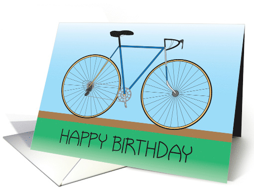 Happy Birthday with Bicycle, Blue and Green card (1289180)