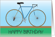 Happy Birthday with Bicycle, Blue and Green card
