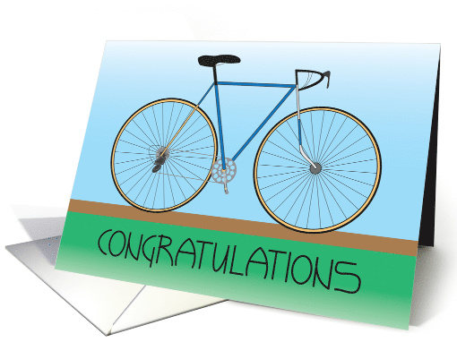 Congratulations to Cycler with Bicycle, Blue and Green card (1289208)