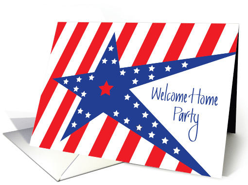 Military Welcome Home Party Invitation Patriotic Stripes... (1290680)
