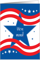Military Announcement We’ve Moved, Red Stripes & Blue Star card
